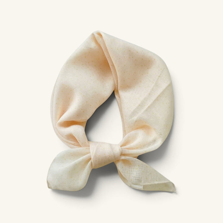 RecloStudio Halstuch aus Polyester in Creme mit zartem Polka-Dot-Muster und glänzendem Finish