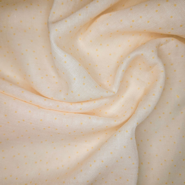 RecloStudio Halstuch in Creme mit pastellgelben Polka Dots aus seidig-weichem Stoff mit zartem Schimmer