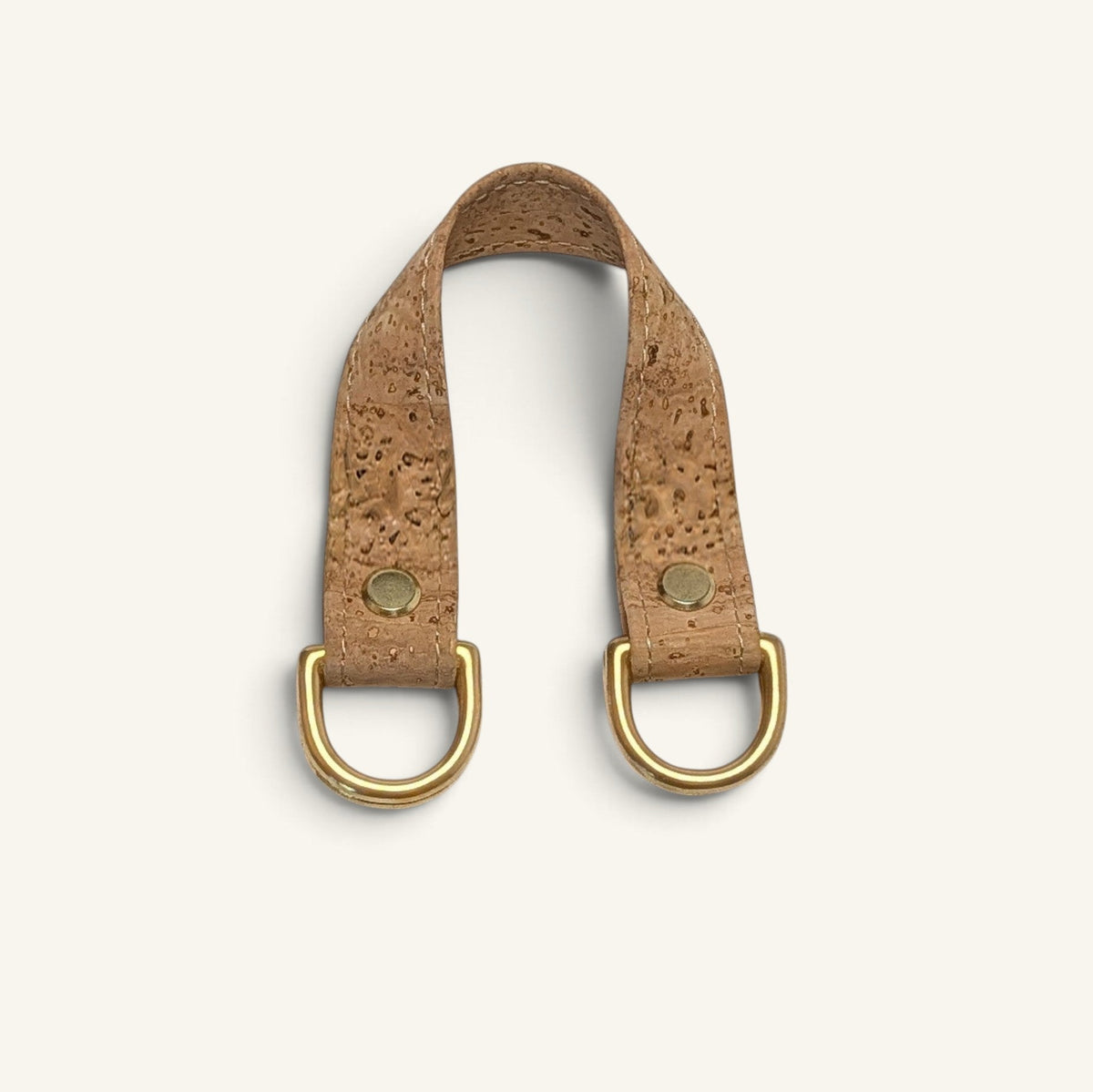 RecloStudio Taschenhenkel aus natürlichem Kork mit goldenen Messingringen für Halstuch-Taschen