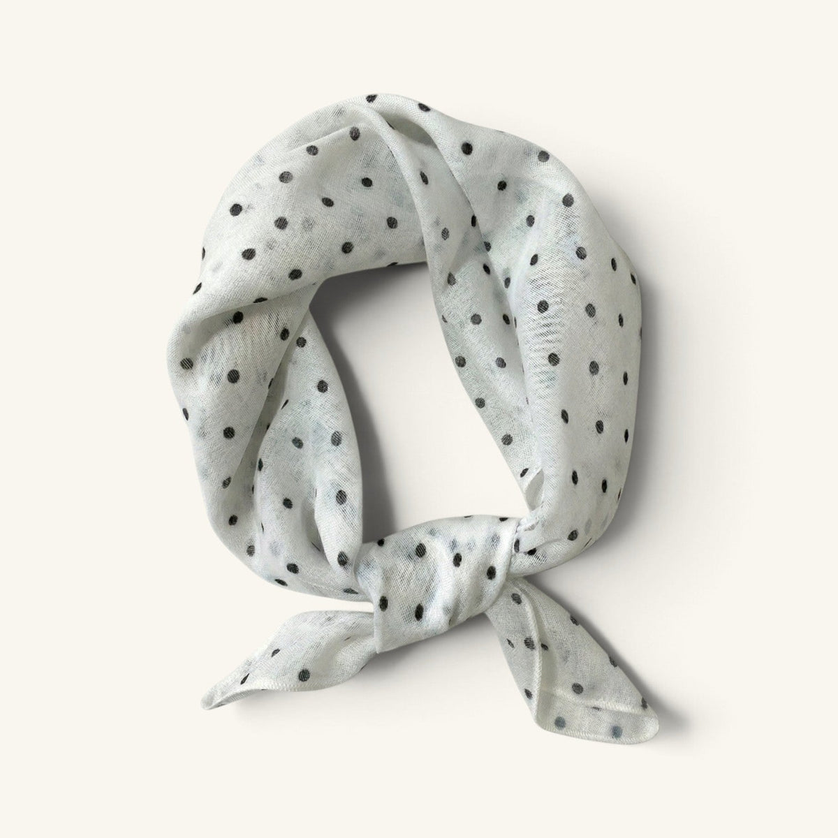 RecloStudio Halstuch aus Polyester mit klassischem Polka-Dot-Muster in Weiß und Schwarz, zart glänzend