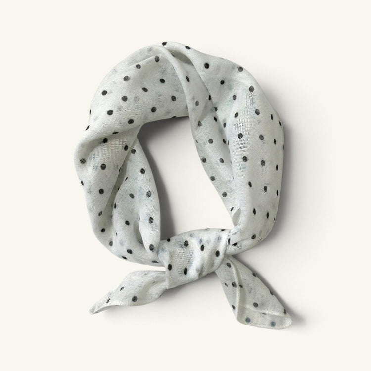 RecloStudio Halstuch aus Polyester mit klassischem Polka-Dot-Muster in Weiß und Schwarz, zart glänzend